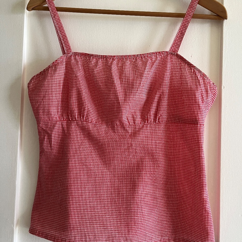 Bulldog Cute Checkers Summer Tank Top lightweight size M